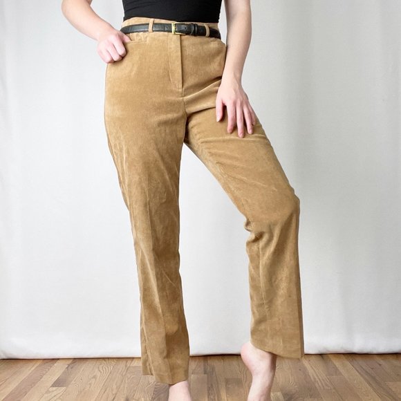 Vintage Corduroy High Waisted Straight Leg Trouser Pants Country Western Funky - Picture 5 of 7